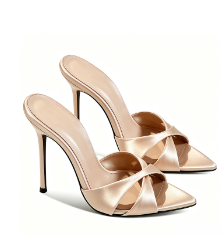 Women'S Fashion Underwear - Champagnerfarbene Neue Spitze Satin High-Heels für