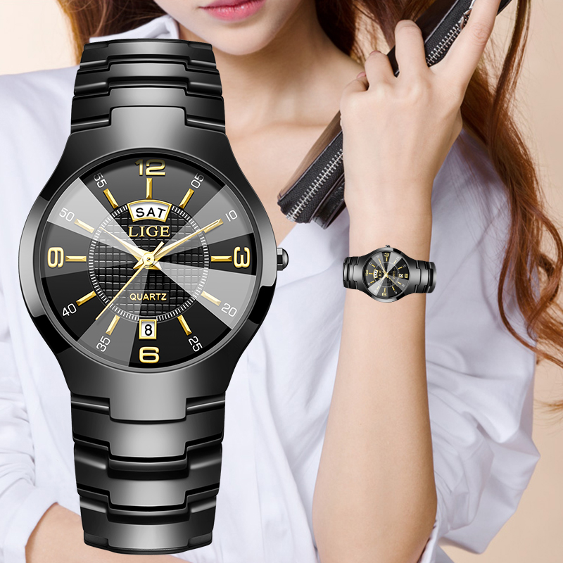 Fashion Women Watch - LIGE Mode Elegante Damen Armbanduhr Luxus