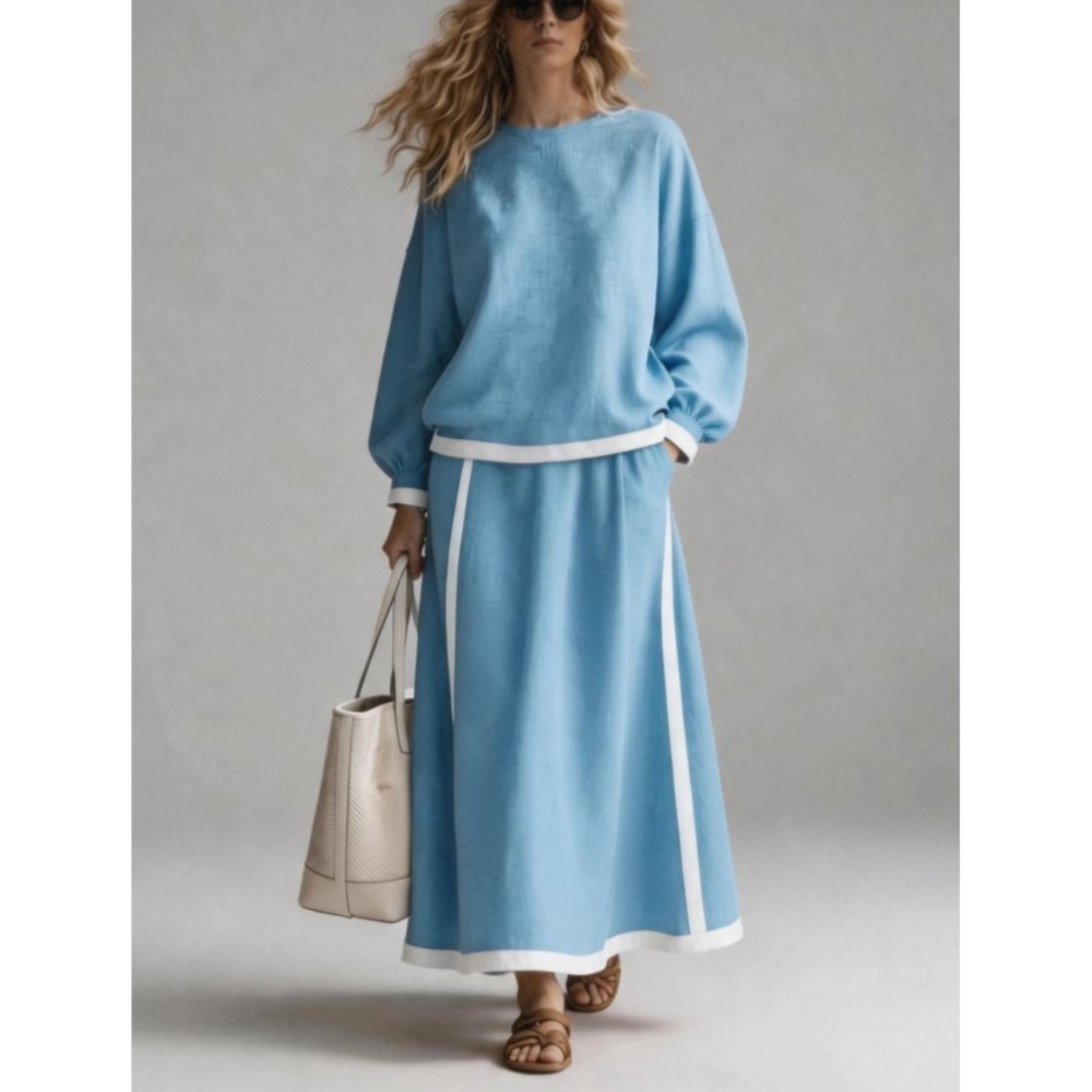 Women'S Fashion Sweatshirts - Damen Herbst Neuheit Patchwork O-Ausschnitt Langarm-Sweatshirt
