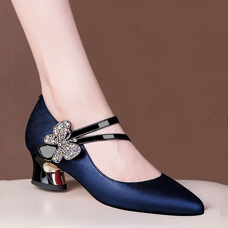 Women'S Fashion Vogue - FHC Shallow Out Leder Mid Heels,