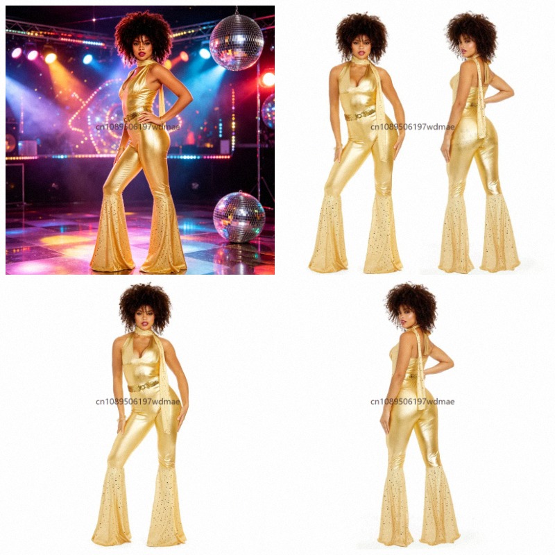 Women'S Fashion In The 70S - 70er-Jahre Retro Disco-Kostüm, Mode-Bühnen-Cosplay-Kostüm, 80er-Jahre Hippie-Kostüm,
