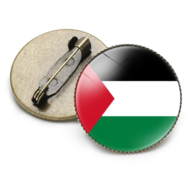 Women Fashion Qatar - Länder Flagge Zeit Edelstein Kristall Brosche