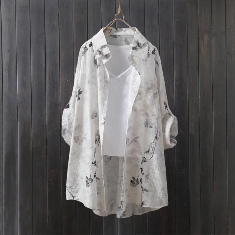 Women'S Fashion Long Coat - Tencel-Shirt für Damen, dünner Mantel, lockeres