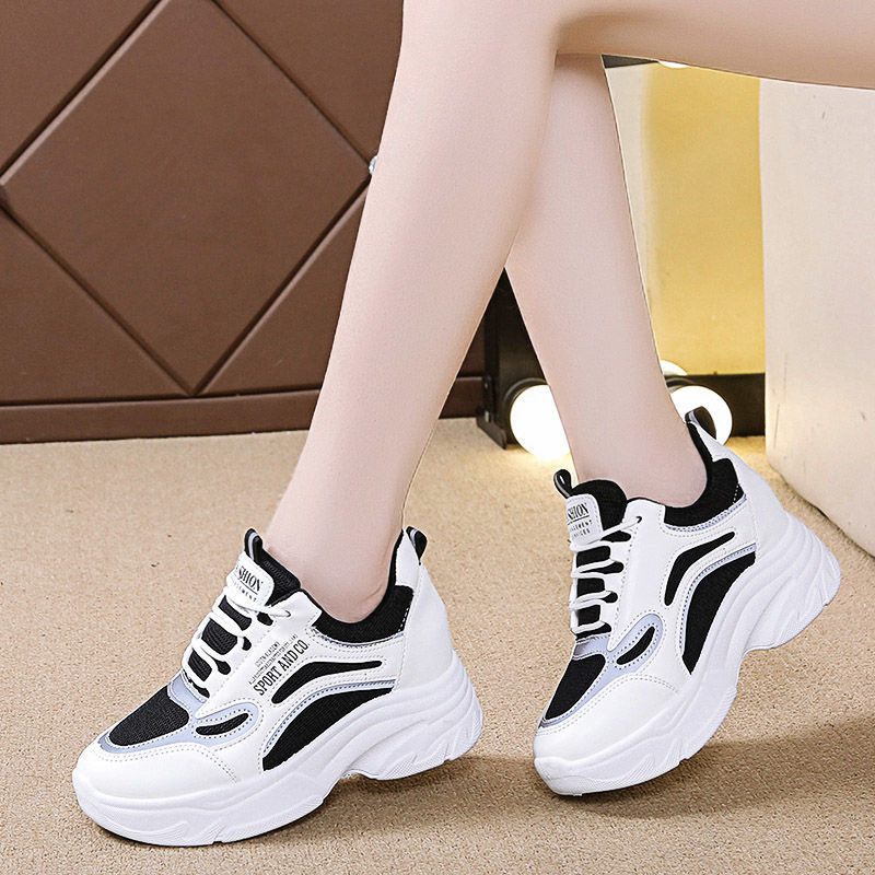 Sneakers Fashion Women - Trendige Dad-Sneaker für Damen, dicksohlige, höhenvergrößernde