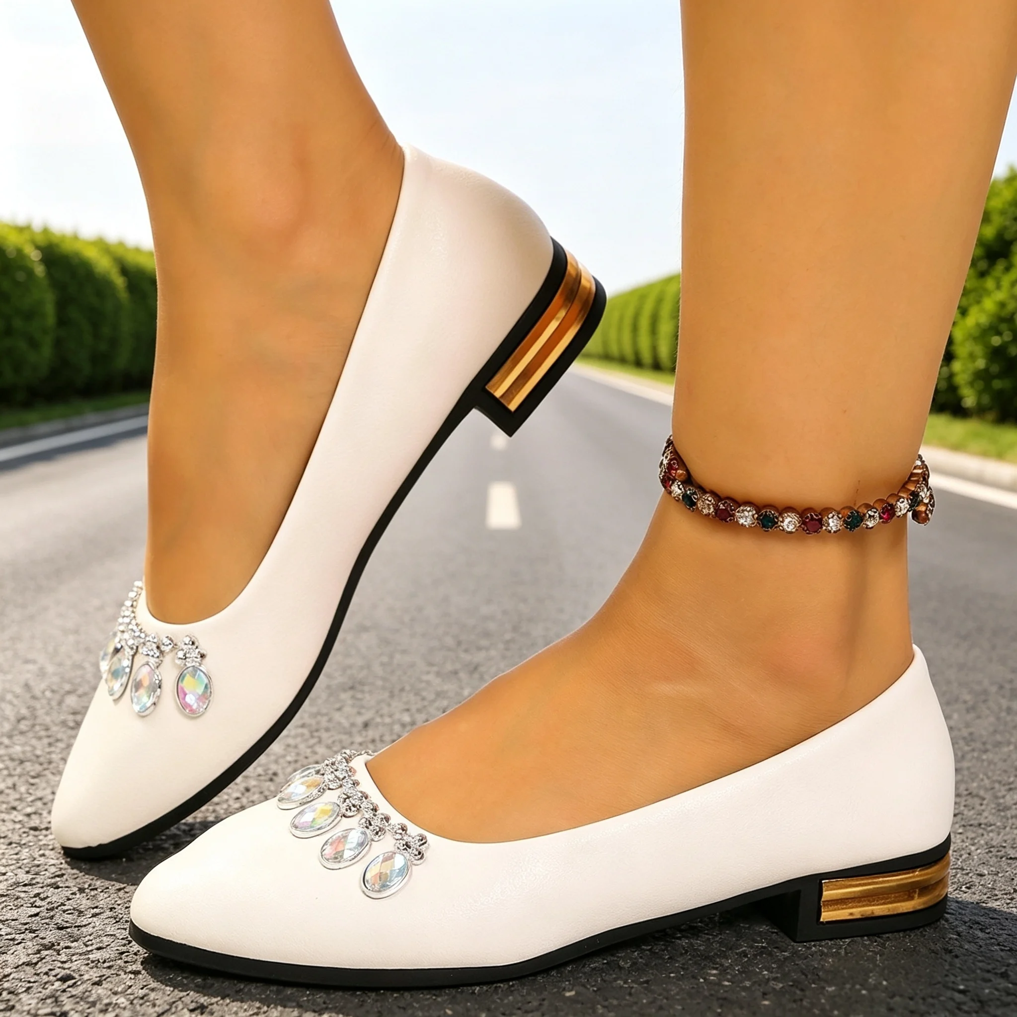 Sneakers Fashion Women - Damen Flache Schuhe mit Spitzer Zehenpartie,