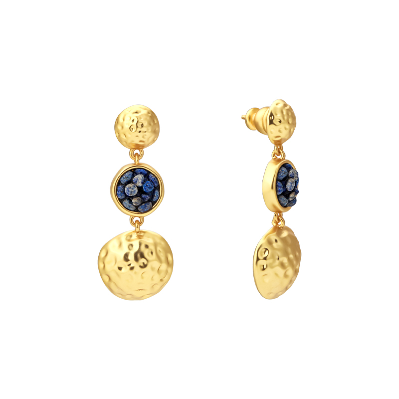 Women'S Fashion Website - IVOG Vielseitiger Messing-Ohrring für Damen, Halbedelstein-Tropfenohrringe,