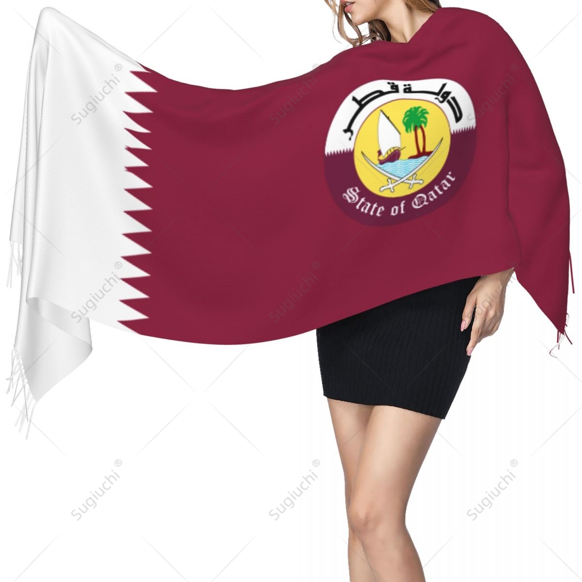 Women Fashion Qatar - Katar-Emblem-Flagge, Schal, Pashmina, warme Schals, Schal,