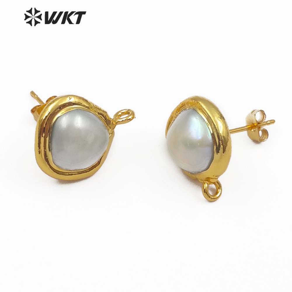Women'S Fashion Vogue - WT-JF301 Perlenschmuck, vergoldeter Ohrstecker mit natürlichen
