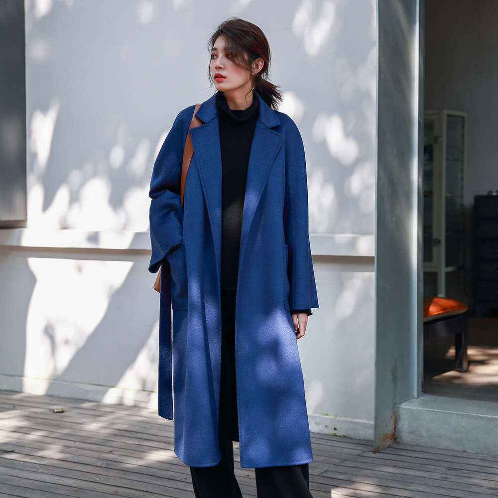 Women'S Fashion Long Coat - Allingentle Damen Langer Mantel Flacher Kragen