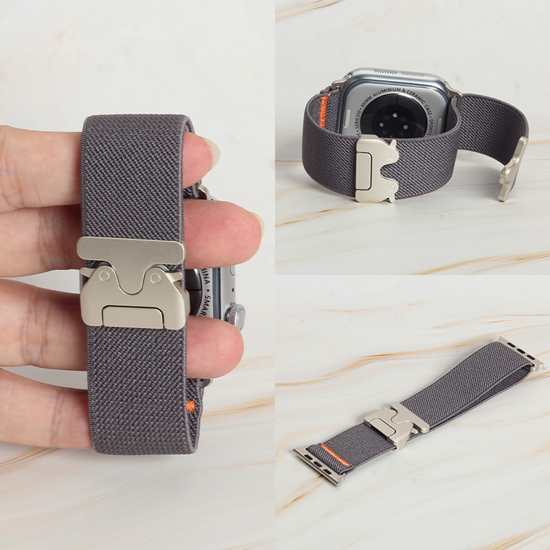 Women'S Fashion Website - Modischer, elastischer Nylon-Armband mit orangefarbenen Nähten