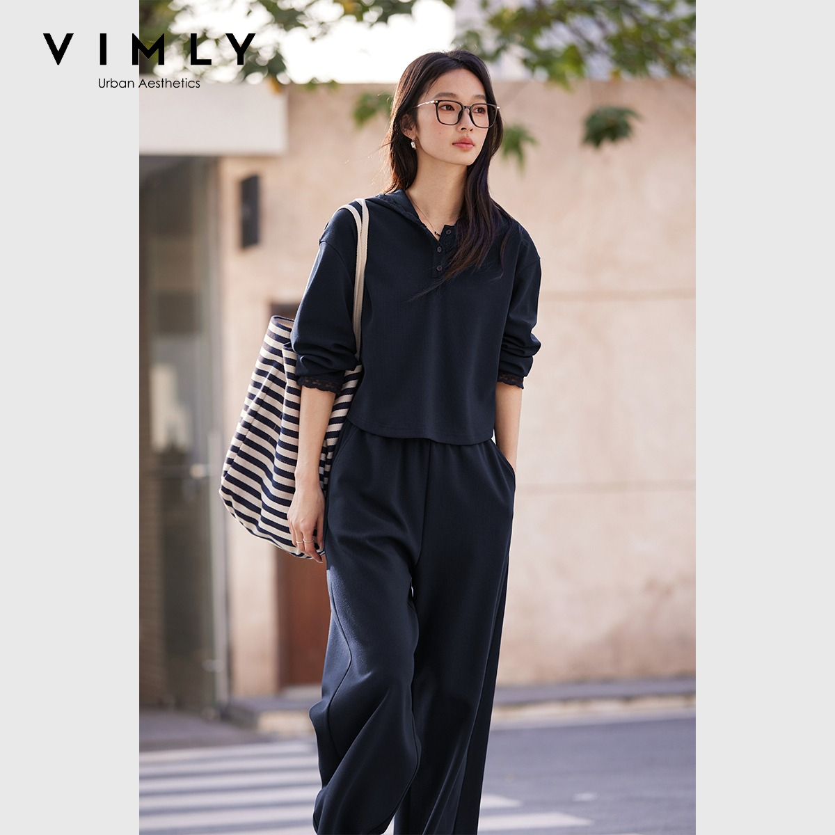 Women'S Fashion Sweatshirts - VIMLY Kapuzenpullover und Weite Hose Zweiteiliges