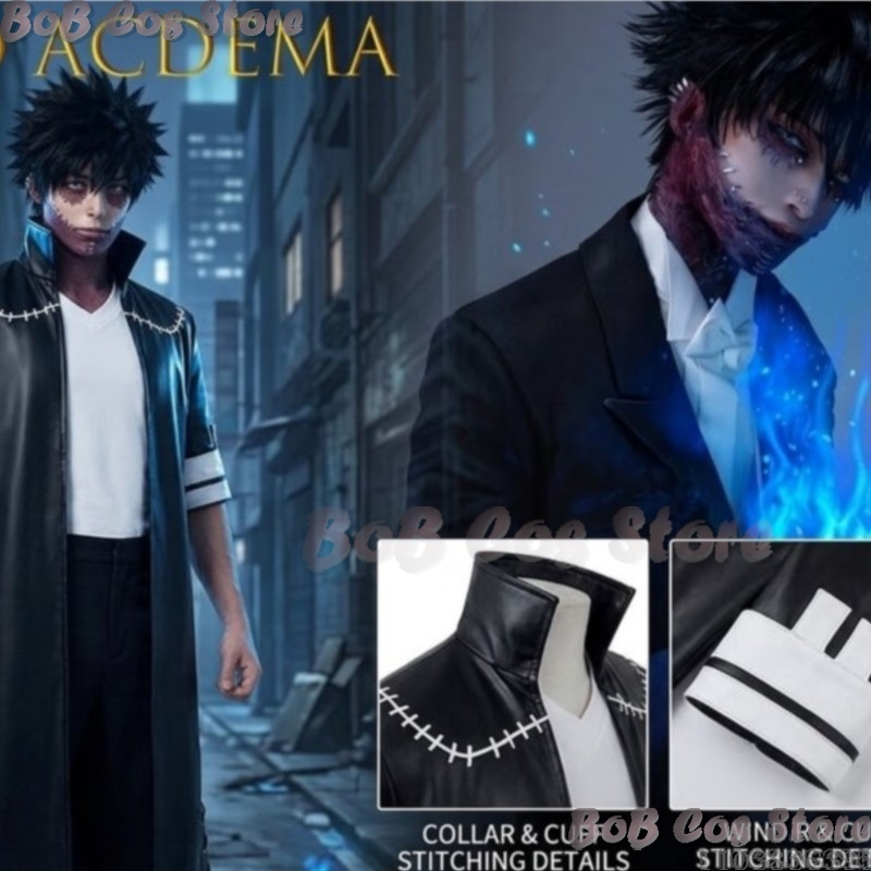 Belted Shirt Dress - My Acdeia Dabi Cosplay-Kostüm, schwarze Jacke