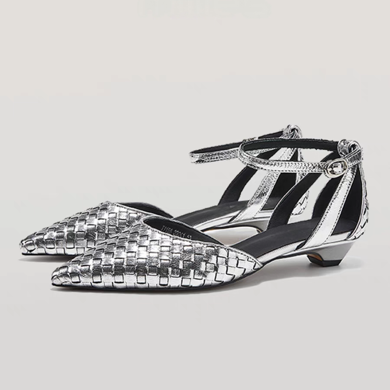 Women'S Fashion Brand Shoes - Spitz Low Heels Frauen Elegante Sandalen