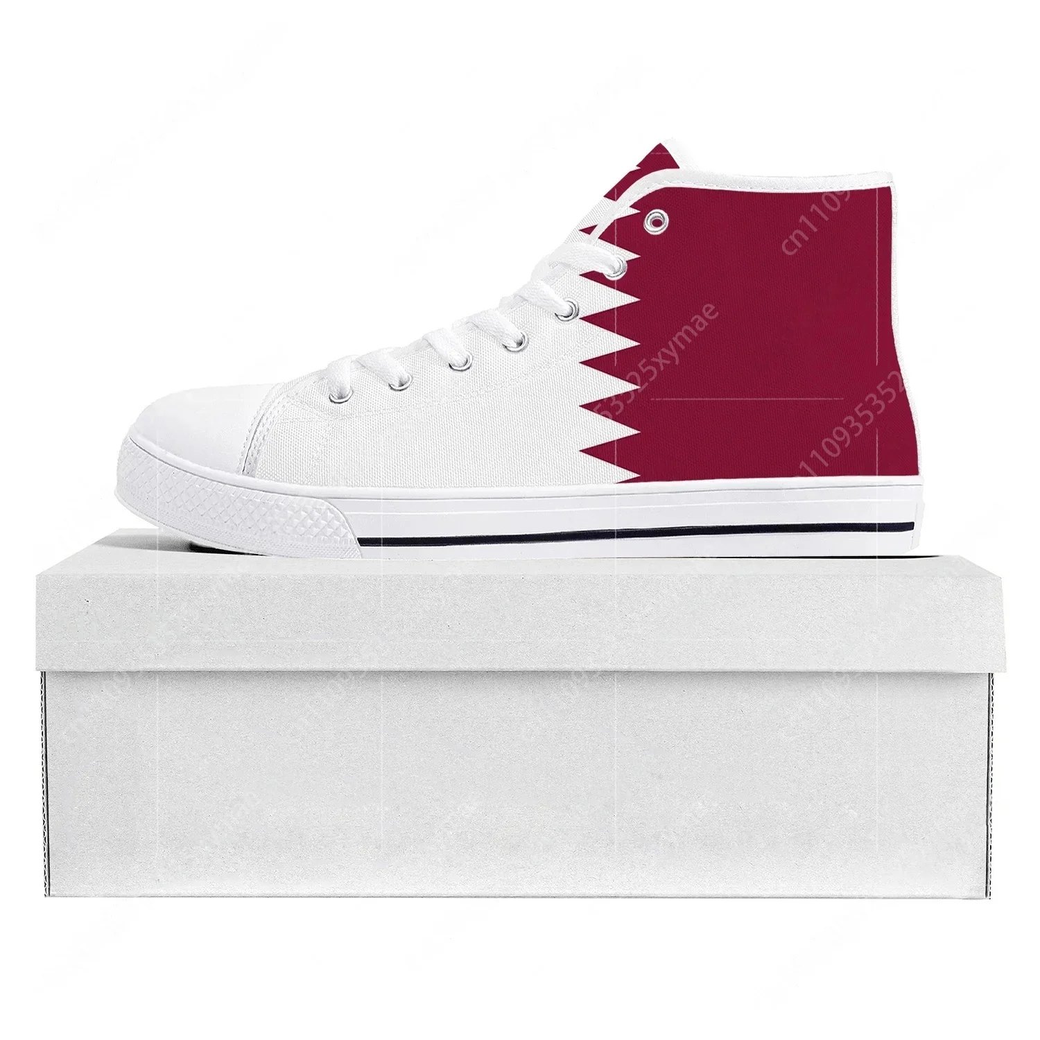 Women Fashion Qatar - Hochwertige High-Top-Sneaker mit Katar-Flagge für Herren,