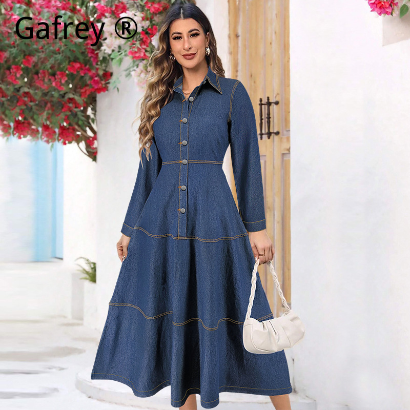 Neues Modisches Denim-Jeanshem – Belted Shirt Dress Bewertung und Preis