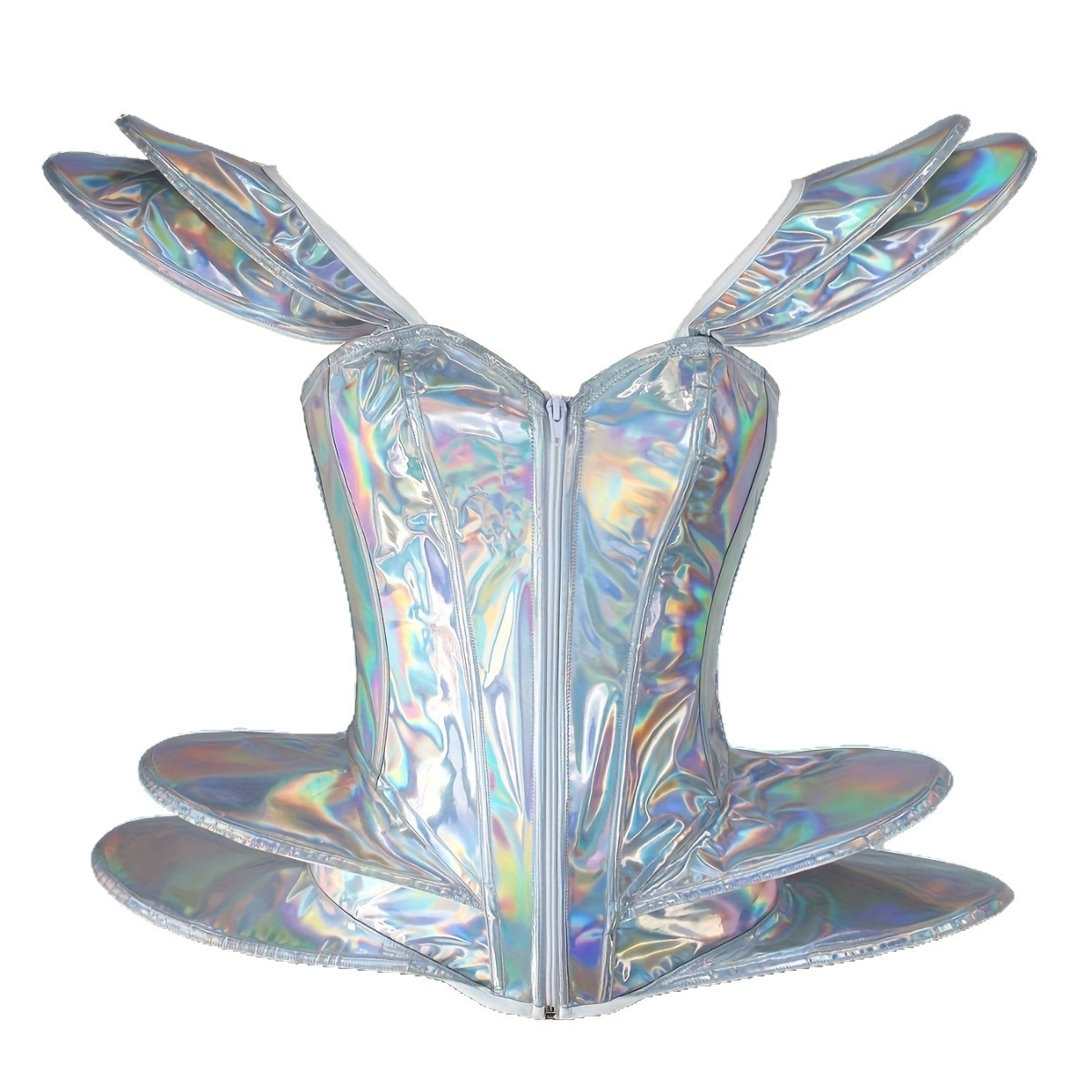 Glänzendes Laser-Holographisch – Corset Top Boned Bewertung und Preis