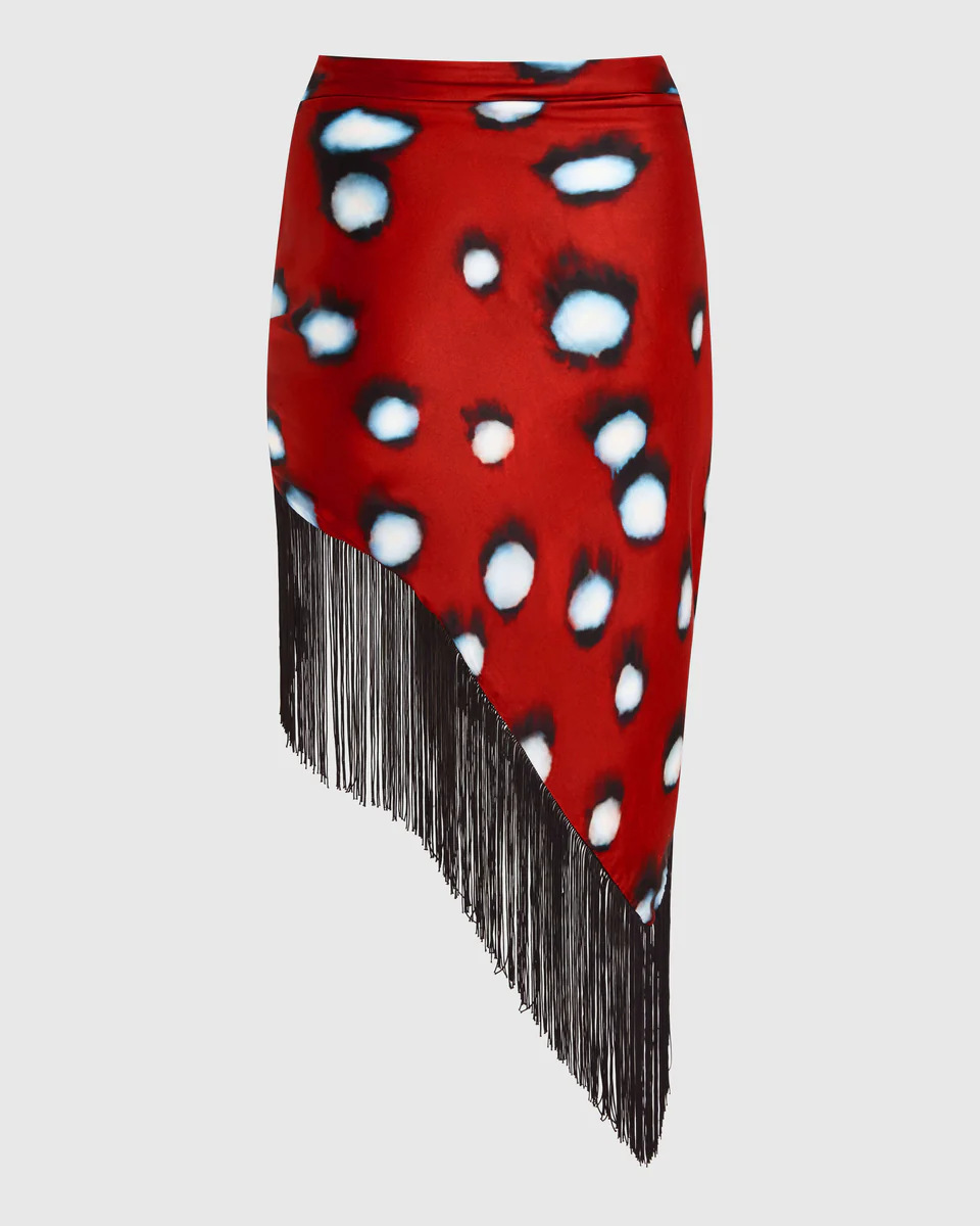 STYLISH LADY Roter Punktdruck  – Printed Wrap Skirt Bewertung und Preis