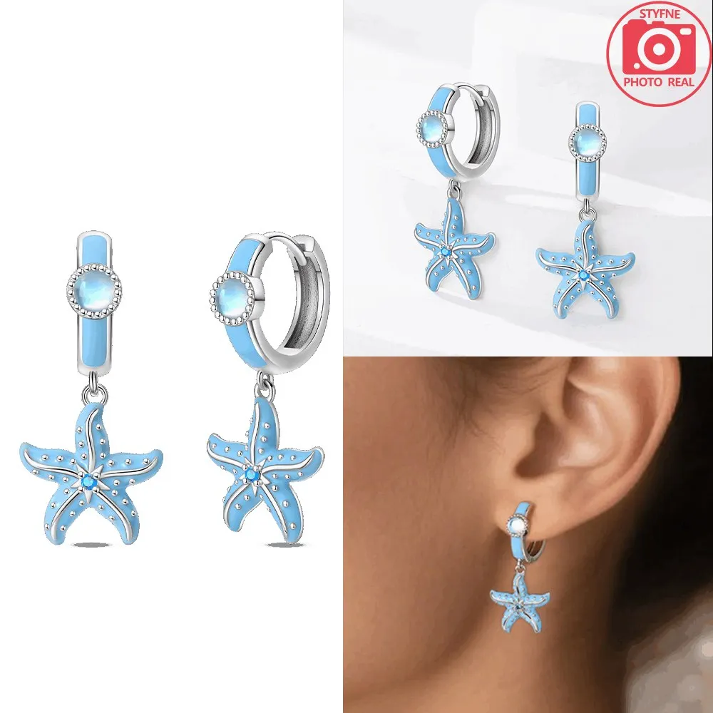 Silberfarbene blaue Seestern-O – Women'S Fashion Website Bewertung und Preis