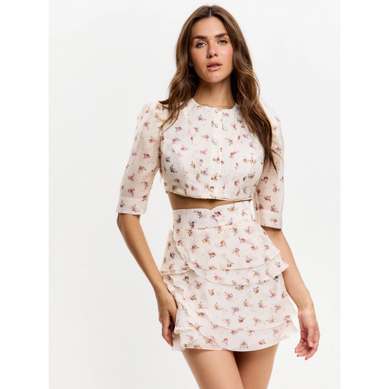 Blumenbedrucktes Set mit Rundh – Printed Wrap Skirt Bewertung und Preis