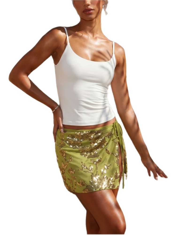 Damen Pailletten-Tanzrock mit  – Printed Wrap Skirt Bewertung und Preis
