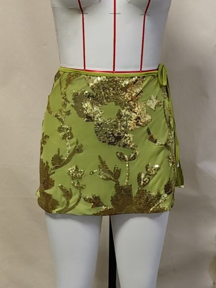 Damen Pailletten-Tanzrock mit  – Printed Wrap Skirt Bewertung und Preis